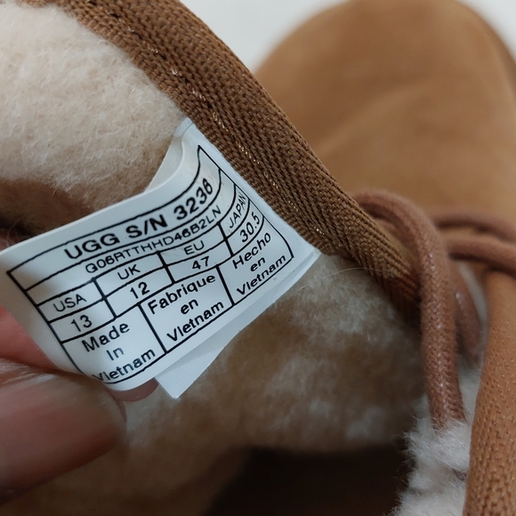 UGG Men's Tan Suede Neumel Lace Up Shoes Size 13 - Picture 10 of 11